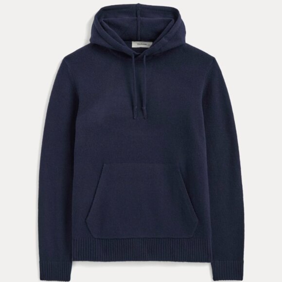 EVERLANE The Felted Merino Hoodie Men's Dark Navy Blue Small $148 - Picture 3 of 9